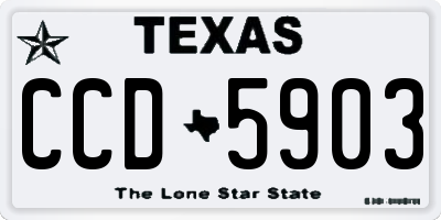 TX license plate CCD5903