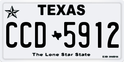 TX license plate CCD5912