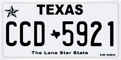 TX license plate CCD5921