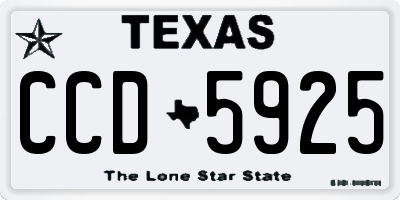 TX license plate CCD5925