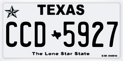 TX license plate CCD5927