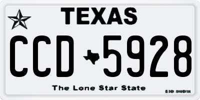 TX license plate CCD5928