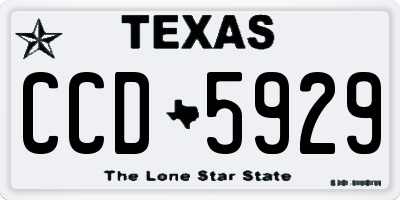 TX license plate CCD5929
