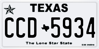 TX license plate CCD5934