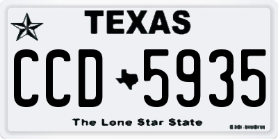 TX license plate CCD5935