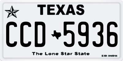 TX license plate CCD5936