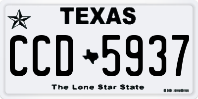 TX license plate CCD5937