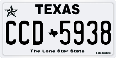 TX license plate CCD5938