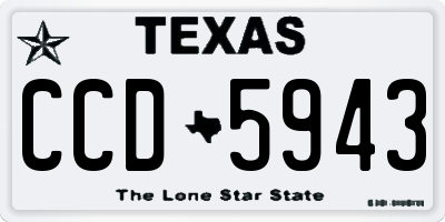TX license plate CCD5943