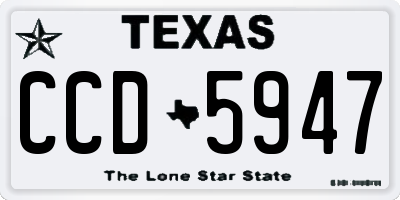 TX license plate CCD5947