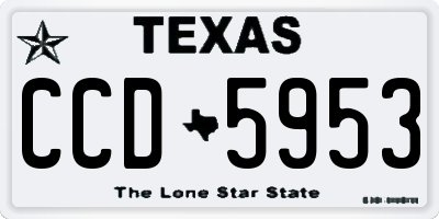 TX license plate CCD5953