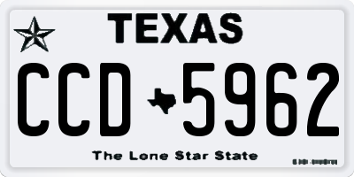 TX license plate CCD5962