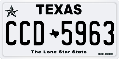 TX license plate CCD5963