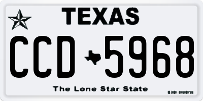TX license plate CCD5968