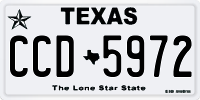 TX license plate CCD5972