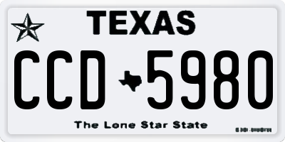 TX license plate CCD5980