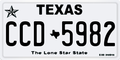 TX license plate CCD5982