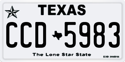 TX license plate CCD5983