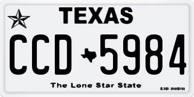 TX license plate CCD5984