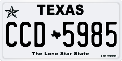 TX license plate CCD5985