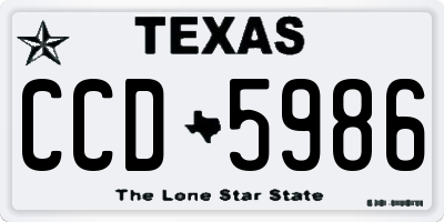 TX license plate CCD5986