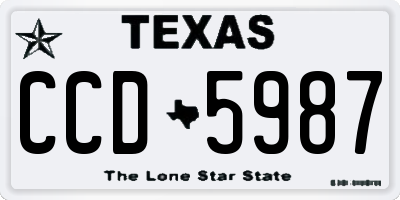 TX license plate CCD5987