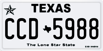 TX license plate CCD5988