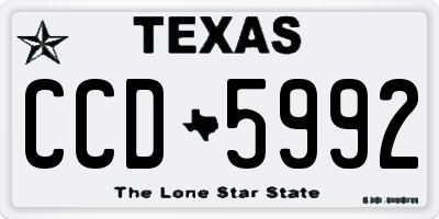 TX license plate CCD5992