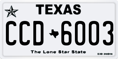TX license plate CCD6003