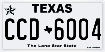 TX license plate CCD6004