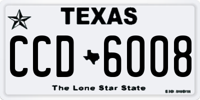 TX license plate CCD6008