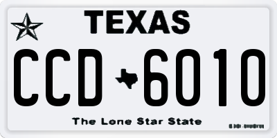 TX license plate CCD6010