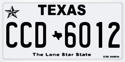 TX license plate CCD6012