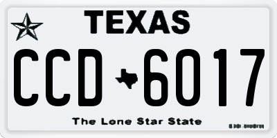 TX license plate CCD6017