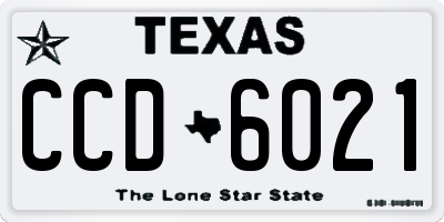 TX license plate CCD6021