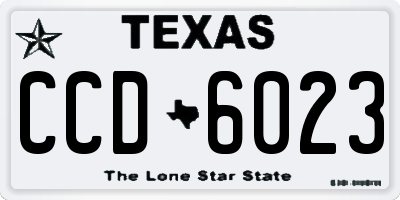 TX license plate CCD6023