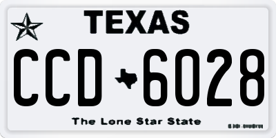 TX license plate CCD6028