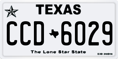 TX license plate CCD6029