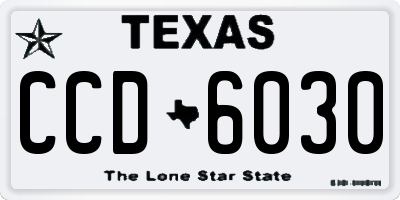TX license plate CCD6030