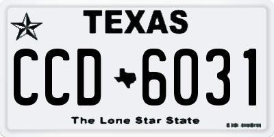 TX license plate CCD6031