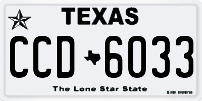 TX license plate CCD6033