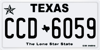 TX license plate CCD6059