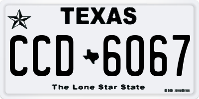 TX license plate CCD6067