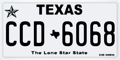 TX license plate CCD6068