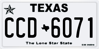 TX license plate CCD6071
