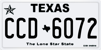 TX license plate CCD6072