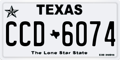 TX license plate CCD6074
