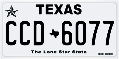 TX license plate CCD6077