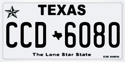 TX license plate CCD6080