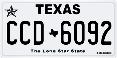 TX license plate CCD6092